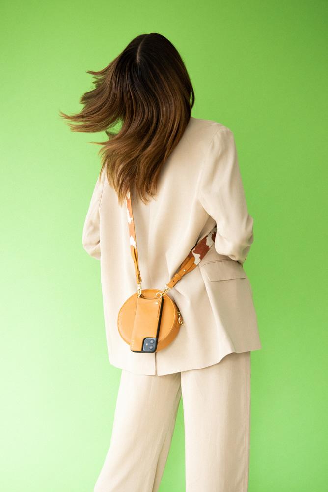 Set Funda + Correa Cow + Bolso Redondo [Camel]