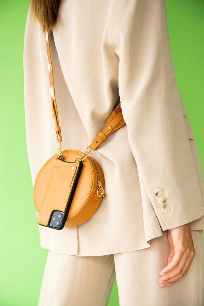 Set Funda + Correa Cow + Bolso Redondo [Camel]