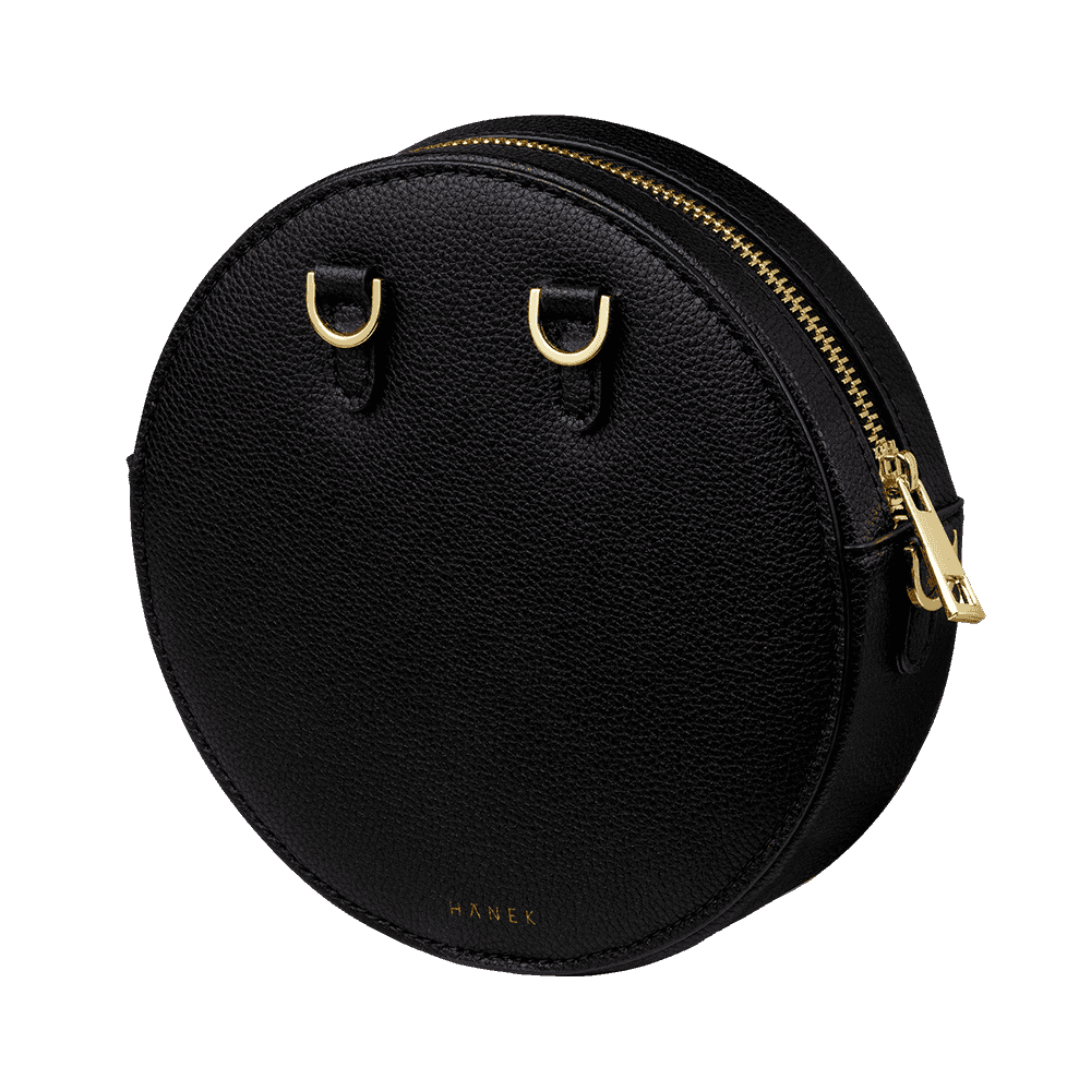 Schwarze runde Tasche