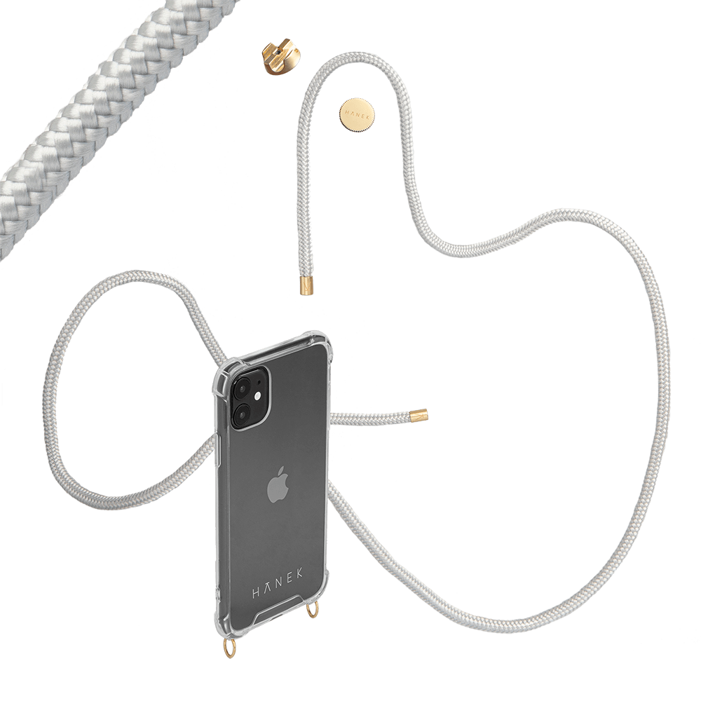 Para Apple IPHONE 12 Mini Funda Móvil Colgar Cuerda Cadena Azul Camuflaje
