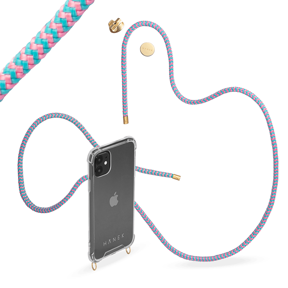 Funda con cuerda iPhone 12 (menta) 